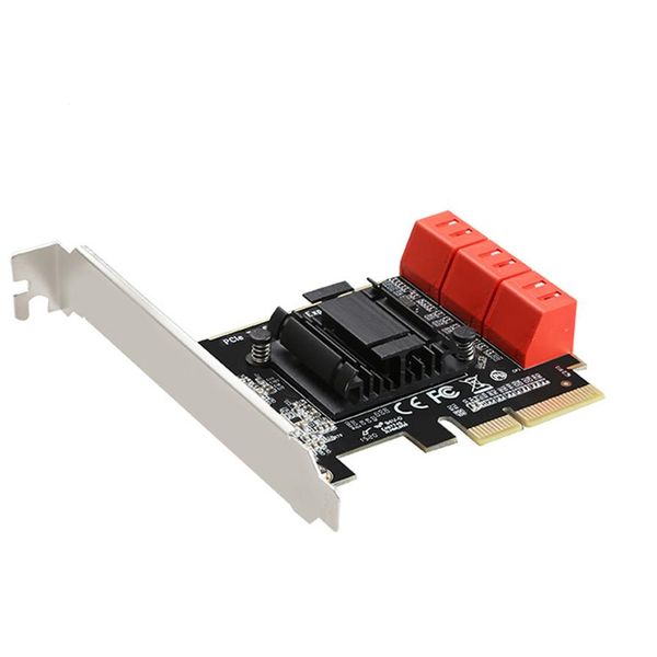 Scheda di espansione da 6 porte SATA 3 0 a PCIe PCI express 4X Gen 3 Adattatore SATA PCI express Convertitore SATA 3 Dissipatore di calore253j