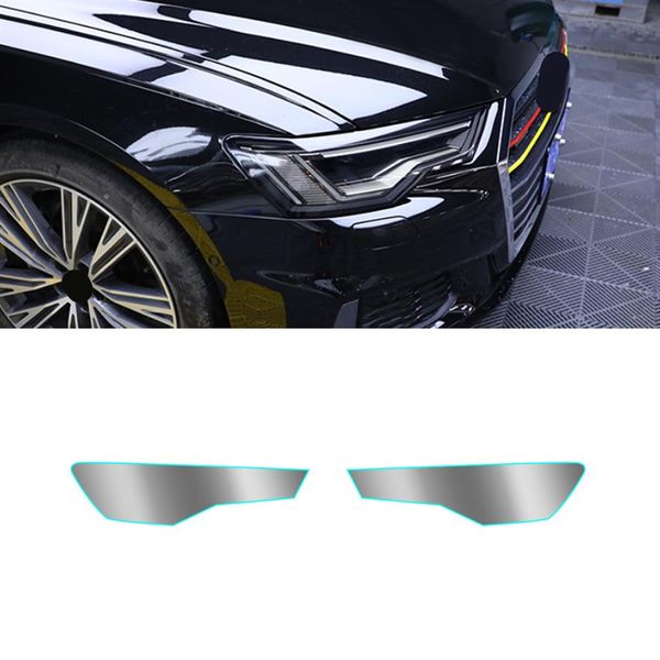 Für Audi A6 C7 C8 2011-2021 Auto Auto Scheinwerfer Vinyl Film Rauch Schwarz Licht Schutz Blatt Aufkleber Wasserdichte Abdeckung Styling216H