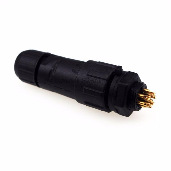 14 mm 7-poliger wasserdichter M14-Stecker, 7-polige Kontakte, Panel-Typ, IP68-Luftfahrtstecker, wasserdichter Adapter, Rundsteckverbinder, 266 W