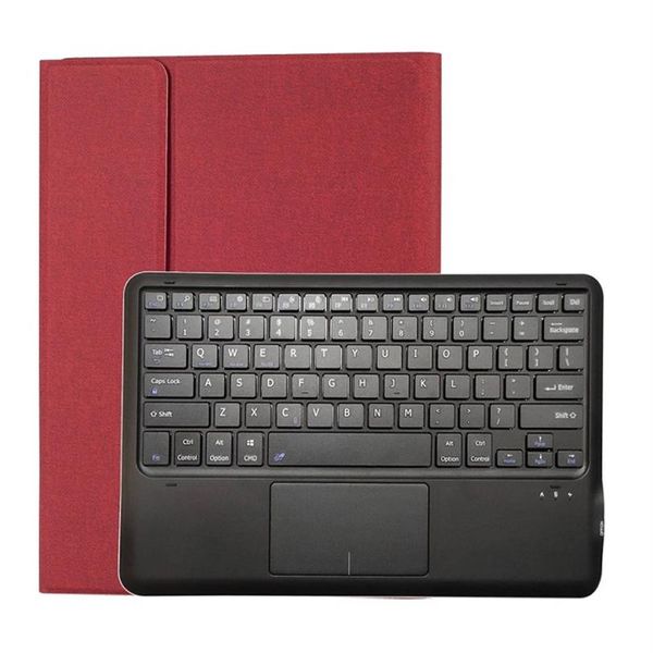 Estojo de couro para portfólio de teclado sem fio bluetooth removível removível e separado para ipad pro 12 9 2017 2020 com caneta h252e