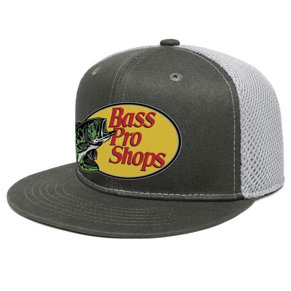 Bass Pro Shop pescando logotipo original Boné de caminhoneiro de aba plana unissex Cool Fashion Baseball Hats Black Fish Shops Logo Symbol Outdoor W253w