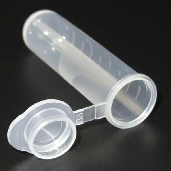 Suprimentos de laboratório 300 unidades 5 ml plástico transparente centrífuga de teste EP tubos tampa de encaixe frascos amostra laboratório recipiente laboratório escola teste 261C