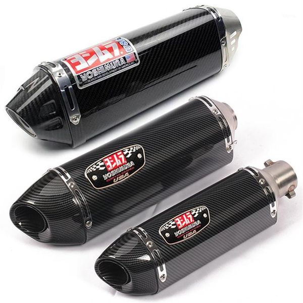 Escape de motocicleta universal de 51mm para yoshimura silenciador falso tubo de aço de fibra de carbono escapar moto pitbike benelli trk 502 cb650f1258t