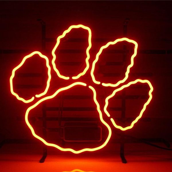 17 14 дюймов Clemson Tigers DIY Светодиодный стеклянный стекло неоновый знак Flex Light Светодиодный крытый наружный украшение RGB напряжение 110V-240V317M