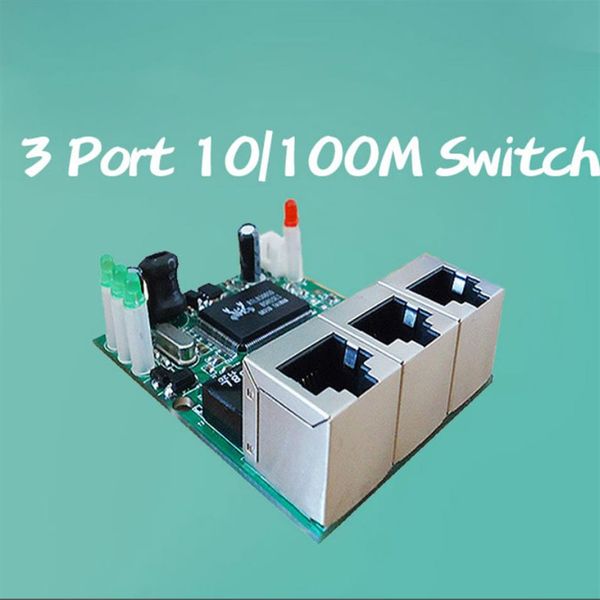 OEM -производитель компании Direct Sell Realtek Chip Rtl8306E MINI 10 100 Мбит / с RJ45 LAN HUB 3 PORT ETHERNET SWITCK PCB Плата274Q