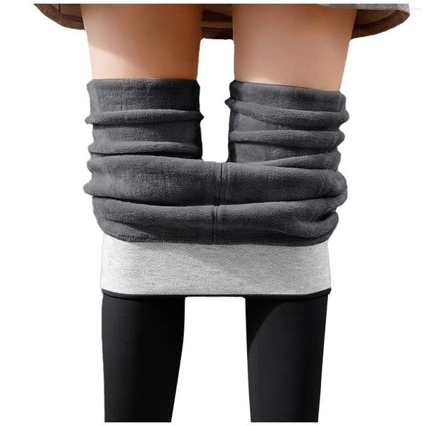 Damen-Leggings für Damen, Bauchkontrolle, mit Fleece gefüttert, Thermo-Yogahose mit hoher Taille, Winter-Schlankheitstraining, Lauf-Leggings