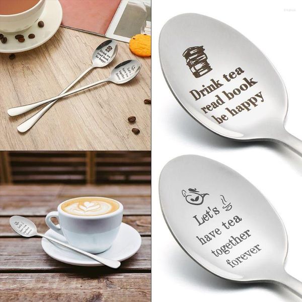 Löffel mit Buchstabendruck, Valentinstagsgeschenk, Paar, Familie, gravierter Löffel, Teelöffel, Liebeskaffee