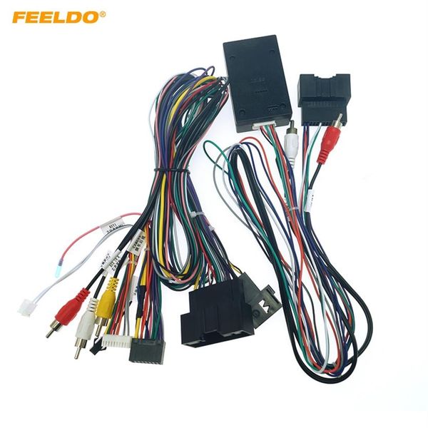 FEELDO Car Audio 16PIN Android Stromkabel-Adapter mit Canbus-Box für Ford Ecosport Escape Stereo-Kabelbaum #65673081