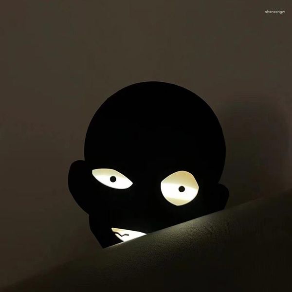 Le luci notturne hanno condotto l'uomo ricaricabile della luce controllata di tocco del cartone del USB nel disegno nero per gli appassionati di anime Tavolo da camera da letto per bambini regalo d'infanzia