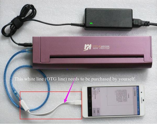 Impressão sem tinta pode se conectar com tatuagem de transferência de mini impressora térmica portátil para celular