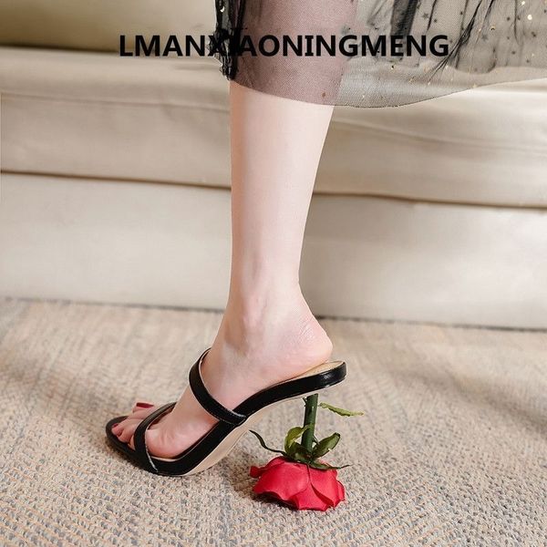 Sandálias femininas verão aberto rendas deslizante moda rosa salto alto sapatos ultrafinos 230719