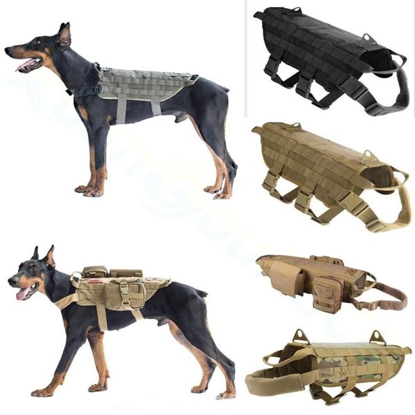 Imbracatura per cani in nylon durevole Gilet da lavoro militare tattico Gilet da addestramento per animali Cani di taglia media Gilet tattico di espansione per esterni222f