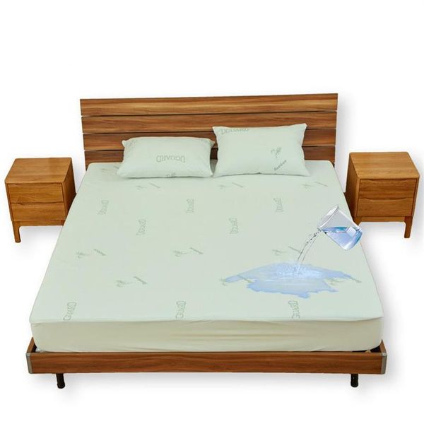 Матраш Pad Super Waterpronation Cover Bamboo Fiber Single Twin King Size Проницаемый протектор кровати не включен Pillowcase275L