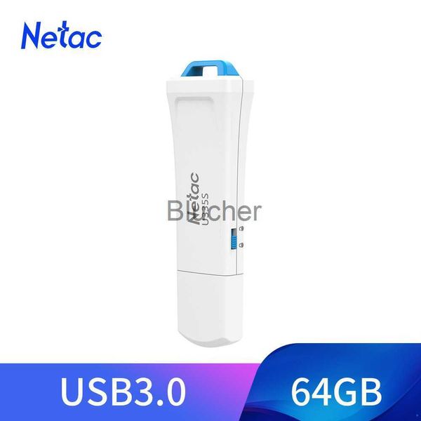 Cartões de memória USB Stick Netac USB Flash Drive Comutador de proteção contra gravação física 64 GB Pendrive USB 30 Memory Stick Disk pen drive na memória principal para telefone x0720