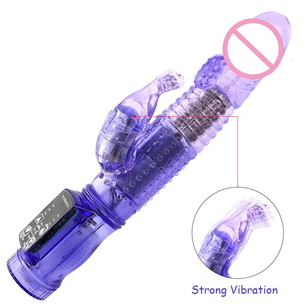 Vibratörler Çift Motor Tavşan Vibratör 12 Hızlı Titreşim ve 360 ​​° Döndürme G-Spot Yapay penisi klitoris Anus Masajı Yetişkin Seks Kadın 230719