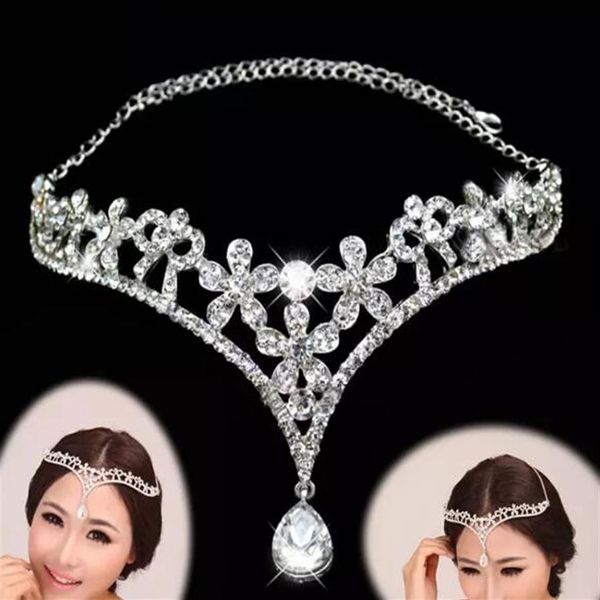 Affascinante tiara da sposa Fascia per strass Accessori per la testa da sposa Gioielli da sposa Evento formale Abbigliamento per capelli Strass New Fashion221s