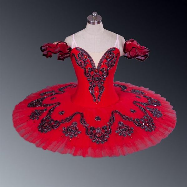 Tutu di balletto rosso Tutu di balletto professionale per adulti Costumi Performance Girl's Mulberry Swan Lake Costumi di balletto Sleep Beauty Bl268b