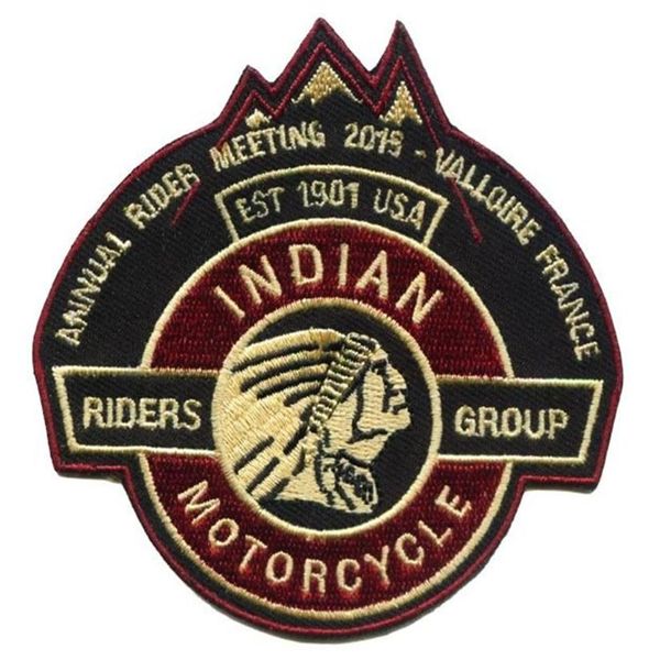 Patches bordados indianos 1901 don Patches Riders Group EUA para jaqueta moto clube motociclista 4 polegadas fabricado na China Factory270f