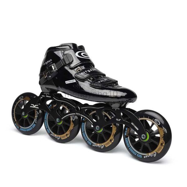 Patins em linha avançados de fibra de carbono patins em linha 7075 liga CNC quadro 85A durável PU 110mm 100mm 90mm rodas de patinação em pista corrida HKD230720