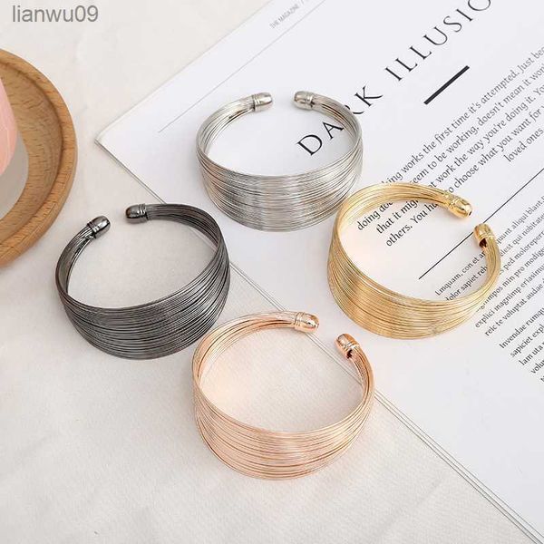 Yoiumit new Mount Bracelets Metallic Fashion Multilayer Multilayer Bracelet for Women Party Jewelry Accessory Bangle L230704