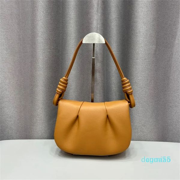 2023-Designer Tote omuz askısı stili hamur tatlı çantası beyaz kahverengi crossbody 25cm sap deri çanta