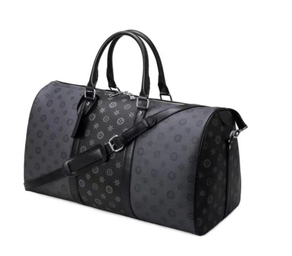 50cm Designer duffel bags men women Black grey splice travel bags fashion Lychee 3913# handbags large capacity holdall carry luggage creative duffle weekend bag