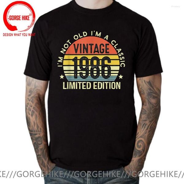 Camisetas masculinas I'm Not Old A Classic Vintage 1986 Limited Edition Shirt Men Made in Aged to Perfection T-shirt Man Birthday Clothing