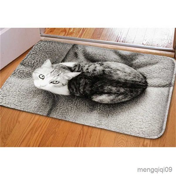 Teppiche Retro Spaß Bodenmatte Wasserdicht Lustige Süße Katze Welpe Gedruckt Muster Bodenmatte Schlafzimmer Teppich Rutschfeste Küche Badezimmer Alfombras R230720