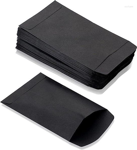 Confezione regalo Busta di carta nera piccola Mini sacchetti semplici per il resto Moneta Seme Gioielleria Artigianato Dolci Bomboniere - Non gommata