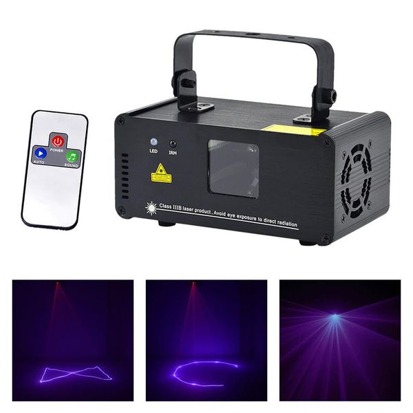 AUCD Mini tragbare IR-Fernbedienung 8 CH DMX Lila 150 mW Laserscanner Bühnenbeleuchtung PRO DJ Party LED Show Projektor Lichter DM-V150329k