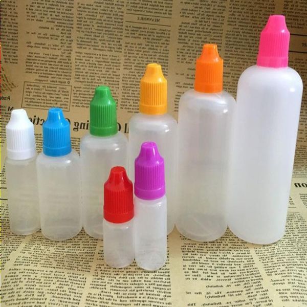 5ml 10ml 15ml 20ml 30ml 50ml 60ml 100ml 120ml PE damlası şişe yağı eliquid şişeleri Ejuice VKSKL