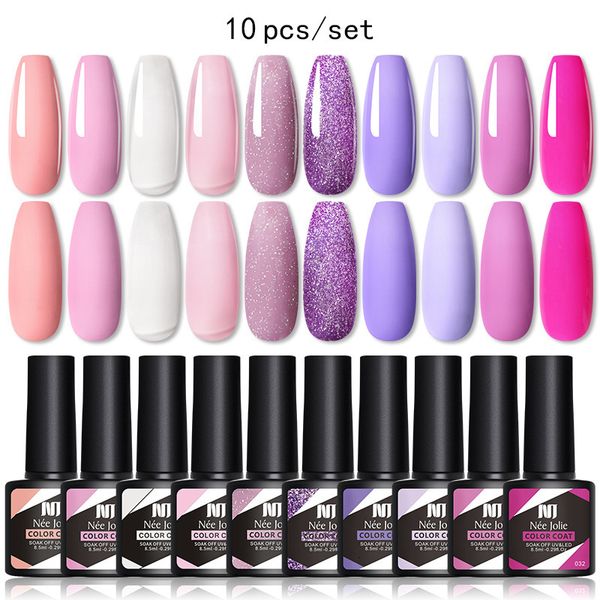 Esmalte 10 PÇS Gel Set Glitter Semi Permanente Soak Off UV Led Hybrid Vernishes Base Top Coat Art Kits pinta 230801