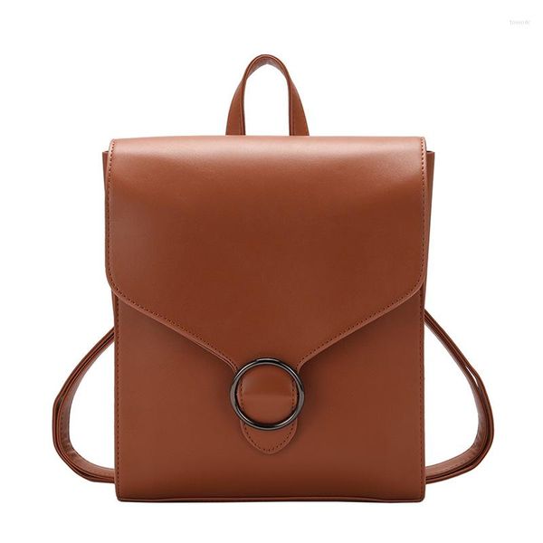 Sacos ao ar livre Mochilas escolares de couro retrô simples Bolsa de viagem feminina Mochilas de grande capacidade Mochilas casuais Y125