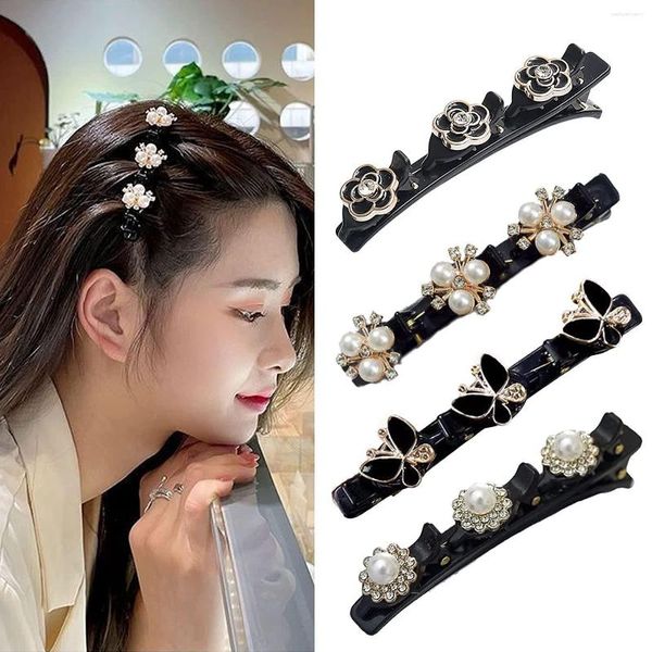 Haarspangen 4 Stücke Mode Koreanischen Stil Acryli Kristall Blumen Für Mädchen Sommer Süße Nette Pony Seite Barrettes Elastische Clip