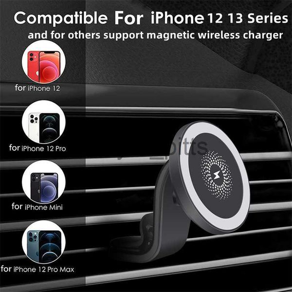 Caricabatterie per altre batterie Nuovo supporto per caricabatterie wireless per auto magnetico da 30 W per Apple Phone 13 Series IPhone 12 13 Pro Max Mini supporto per telefono di ricarica per auto veloce x0720