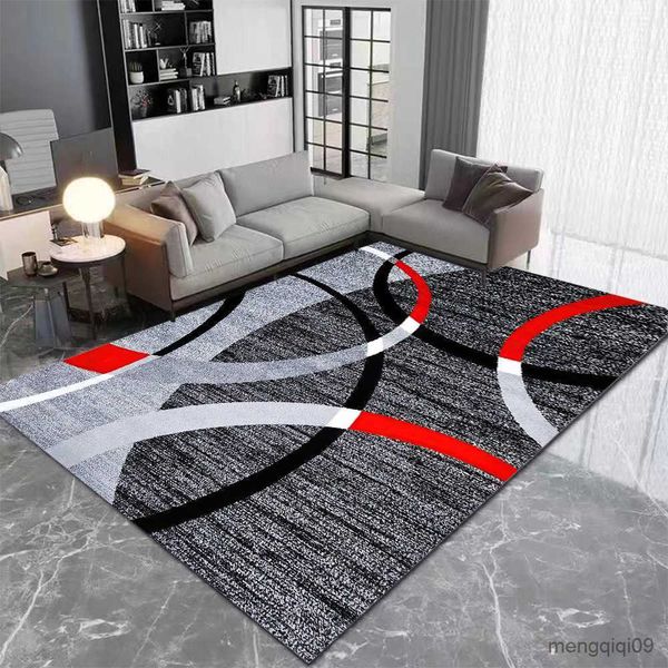 Teppiche Nordischer geometrischer Teppich für Wohnzimmer, modernes Luxus-Dekor, Sofa-Tisch, große Teppiche, Badezimmer-Bodenmatte, Alfombra, quadratischer Teppich R230720