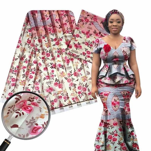 paillettes pizzo organza tessuto di seta raso elasticizzato tessuto chiffon di seta 4 iarde 2 iarde tessuto cerato africano per abito patchwork ankara 275n