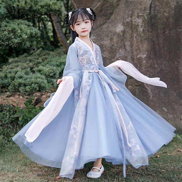 Andere Kunst und Handwerk Sommer Mädchen bestickter Rock chinesischen Stil Super Fee Kostüm Kinder Performance Tanzkleid P2401