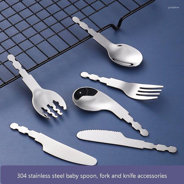Учебная посуда наборы 304 детская ложка из нержавеющей стали и аксессуары для вилочных нож
