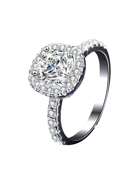 Moissanite Diamond Ring Кольцо Женское открытое кольцо пара обручальное кольцо квадратное мешок четырех