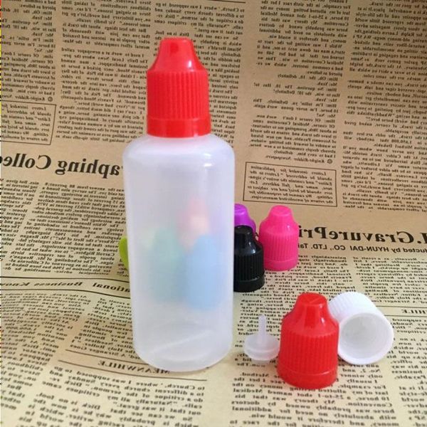 60ML PE Bottiglia vuota E Bottiglia di plastica liquida con punta dell'ago per tappo sicuro Chrildrenproof per olio essenziale eliquido 60 ml Dfwwl