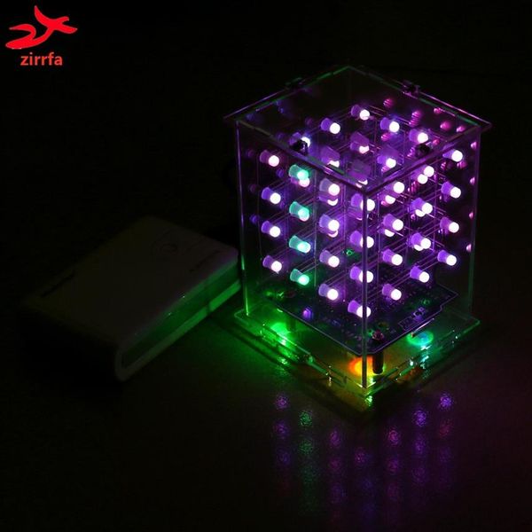 Новый 3D 4x4x4 RGB Cubeeds Полноцветный светодиодный дисплей Электронный комплект DIY 3D4 4 4 для Audrio2500