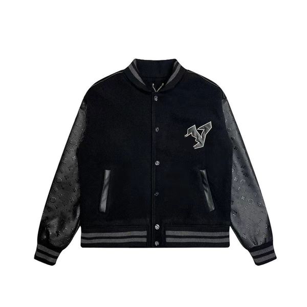 SS Herren-Baseballjacke, Designer-Jacke, Herrenjacke, dicke Baumwolle, geflocktes Leder, Spleißen, Baseball-Uniform, modisch, lässig, Sport, für Paare, gleiche Kleidung