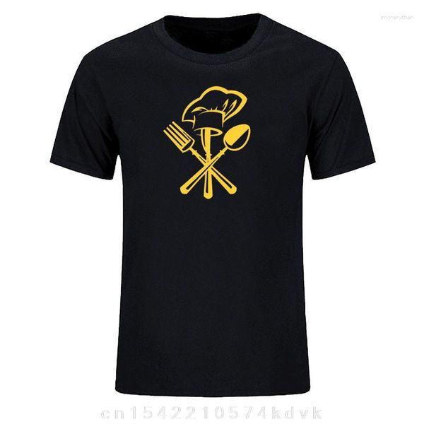 Männer T Shirts Besteck Messer Gabel Koch Hut Grafik Männer T-shirt Casual Cool Harajuku Für Kurzarm