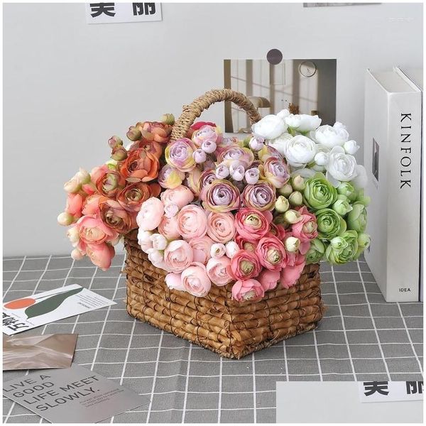 Dekorative Blumen Kränze 6 teile/satz Künstliche Lotus Hand Bouquet Hochzeit Home Decor Simation Blume Brautjungfer Dekoration Drop De Dh4Nt