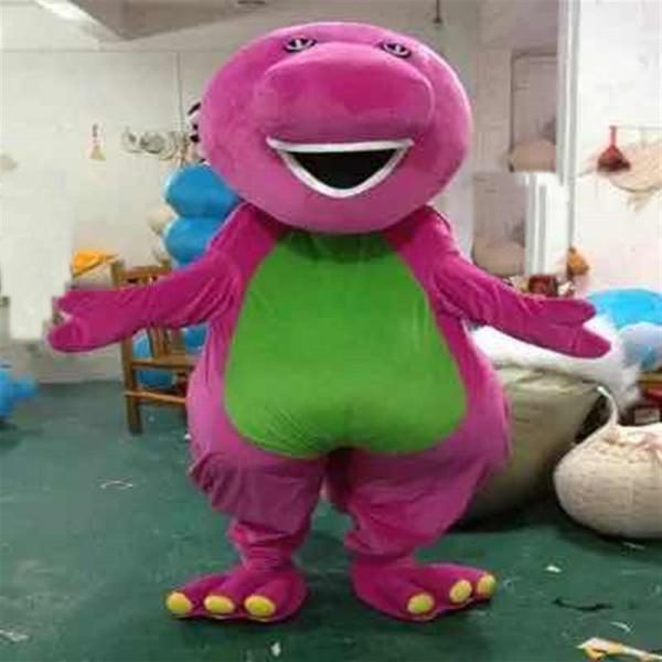 2019 Desconto de fábrica Barney Dinossauro Mascote Trajes Halloween Desenhos Animados Adulto Tamanho Fantasia 324Q