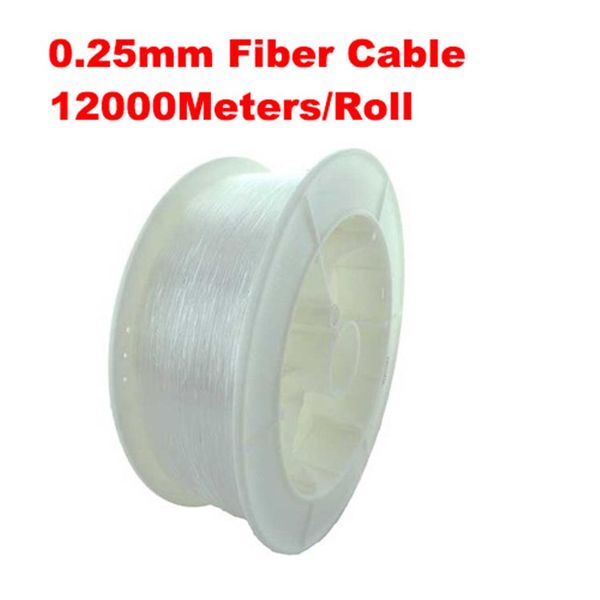 0, 25 mm Durchmesser, 12.000 m Rolle, PMMA-Glasfaserkabel, Endglühen für Dekorationsbeleuchtung, LED-Faserlichter, 251 g