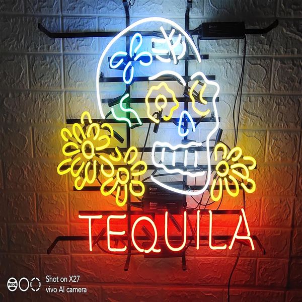 Yeni Yüksek Yaşam Yaşam Nudes Neon Tequila Kokteyller Bira İşaret Barı Tabela Gerçek Cam Neon Hafif Bira İşareti 18inch2628