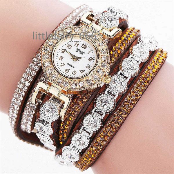 Atacado extravagante multicamadas pulseira de diamante completo luxo couro cristal strass mão relógio de pulso pulseira para mulheres