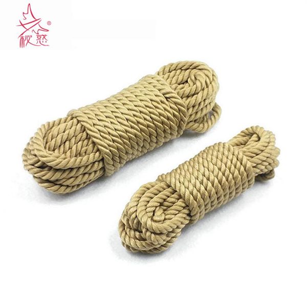 Neue weiche Faux-Jute-Baumwolle Shibari-Bondage-Seil Fetisch 5 m 10 m Sklave Bdsm Fesseln Erotik für Paare 210722222G